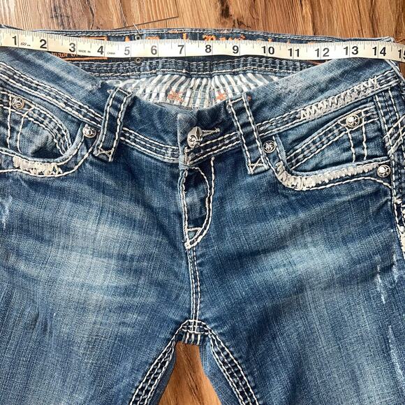 Mid Rise Rock Revival Jeans Amy Easy Boot Size 27 Style E8129E45R Sequin Studded - Picture 13 of 16